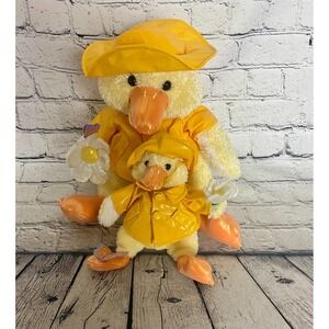 VTG Commonwealth Toy & Novelty Co. Kids Mom & Baby Duck Plush Stuffed Animals